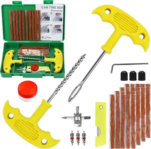 Heavy Duty Tire Repair Kit, 33Pcs Tire Plug Kit, Universal Tire Repair Tools to Fix Punctures and Plug Flats Patch Kit for Cars, Motorcycles, Atvs, Tractors, Etc
