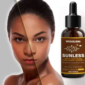 30ML Bronzer Oil, Sunless Self Tanner, Moisturizing and Brightening, Medium Tan Effect, 7-Day Long-Lasting, Natural Ingredients, Face and Body, Unisex, Travel Essential