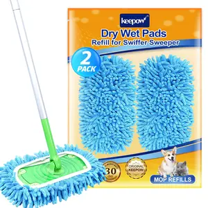 KEEPOW Dry Sweeping Cloths for Swiffer Sweeper Mop - Dry Pads Refills for Floor Mopping and Cleaning - Pet Heavy Duty Dusters Refills (2 Pack)