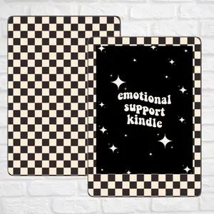 Black&Cream Checker Kindle Skin | Removable Kindle Skin | Kindle Decal | Kindle Accessories |Bookish Gifts | Book Lover Kindle Vinyl Decal