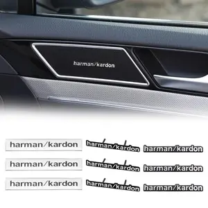 4Pcs 3D Metal Harman/Kardon Logo Car Hi-Fi Audio Sticker Speaker Emblem Badge Decorate Decals Car Styling Accessories