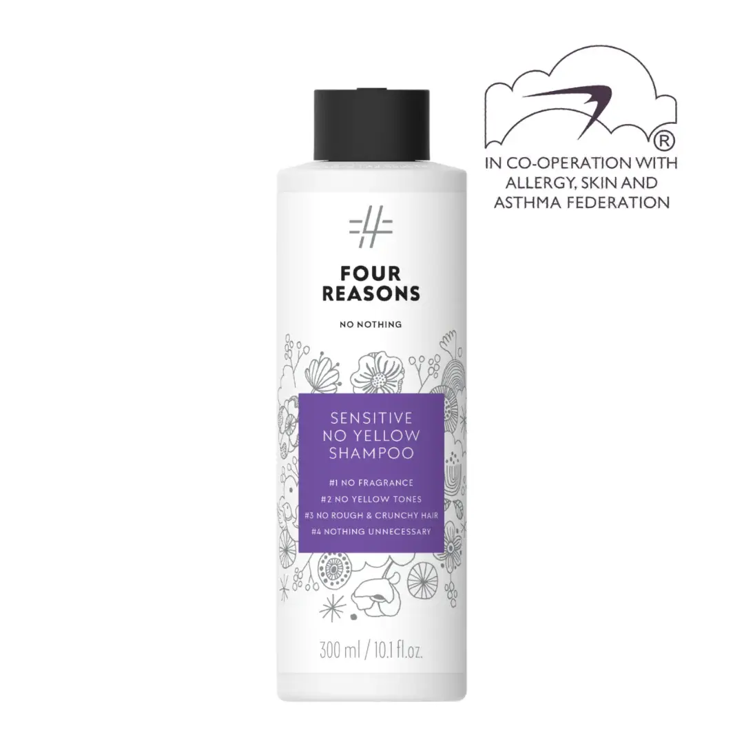 Four Reasons No Nothing Sensitive No Yellow Purple Shampoo, Fragrance-Free Toner for Blonde, Bleached, Gray and Silver Hair, 10.1 fl oz