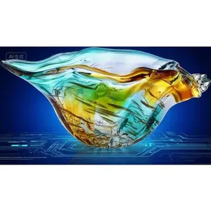 Handmade Art Glass Vase, Colorful Conch Shell Bowl for Home Decor, Unique Seashell Figurine Collectible, Elegant Potpourri Holder, Blown Glass Gift for Beach House Decorative Centerpiece Decoration Lightweight Table Traditional Ornaments Style-10