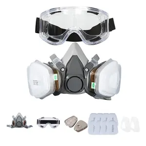 Reusable half face gas mask Respirator Mask with safety goggles, filter for painting, welding, polishing, woodworking, and other job protection