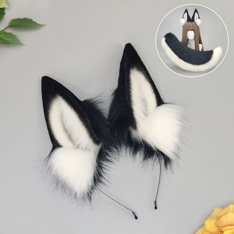 Black Wind Wolf Ear   Black and White