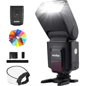 Godox TT520II Wireless Transmission Flash Speedlite - Built-in Receiver and RT Transmitter Compatible for Canon Nikon Panasonic Olympus Pentax and Other DSLR Cameras with Standard Hot Shoe