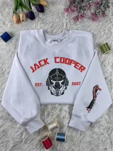 Titanfall 2 Jack Cooper Pilot Helmet Sweatshirt, EST. 2687 Embroidered Hoodie, Pilot Gear Melee Sleeve Gift.