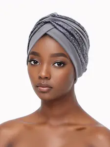 1pc Sequin Decor Headscarf Hat, Turban Hijab, Multi-Color Options, Comfortable Wrap Hairstyle, Suitable for Daily Commute, Party Style, Unique Personal Hair Accessory