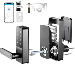 Smart Lock, 5-in-1 Smart Door Knob, Fingerprint Deadbolt with App Control, Bluetooth Smart Lock, Keyless Entry Door Lock with Handle, Biometric Door Lock, Keypad Digital Door Lock for Front Door