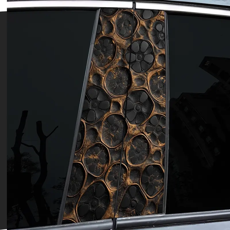 2-Piece, Creative Picture Copper Decal - High Gloss - Waterproof and Scratch Resistant - PVC - Sticker - Self-Adhesive Suitable for -b-Rods - Doorposts, etc. - Ideal for Vehicles - Wall and Window Glass Decorations -