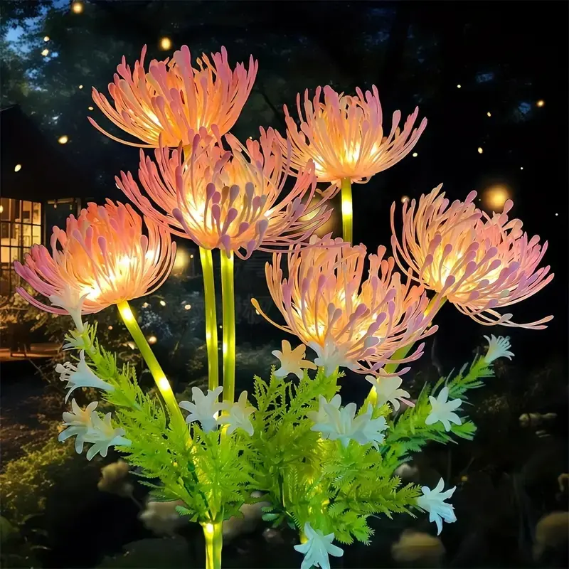 Solar Powered Celandine Ground Lamp, 22 LED Flower Light, Perfect for Valentine's Day & Christmas, Outdoor Garden Pathway Lighting, Solar Garden Lights, Outdoor Decorative Lights, Outdoor Landscape Lights