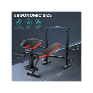 Sports season  550lbs Versatile Adjustable Weight Squat 8 In 1 Workout With Barbell Leg Developer Preacher Curl Rack Multi Function Bench Press Set For Home Gym Strength Training Strength training