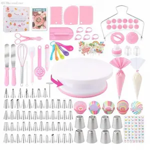 Cake Decoration Kit Tools 365pcs Baking Accessories with Cake Turntable Pastry Piping Bag for Beginners Easy to Use Durable Stainless Steel Set Professional Cake Decorating KitAB13MaisonLuxe