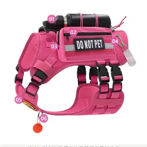 Pet Chest Back Anti-Explosion Dog Leash Tactical Chest Back Multi-Functional Dog Harness Safety Harness Large Breed Dog Vest