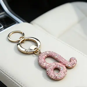 Full Drill Zodiac Keychain Charm, Choose From 12 Constellations, Luxurious Sparkling Bag & Car Ornament, Unisex Accessory