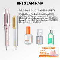 Pink Instant Curler & Straightening Brush Set