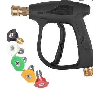 [DEALS FOR YOU] Short Pressure Washer Gun, 4000 PSI High Power Washer Spray Gun, 10.5 GPM Foam Gun with 3/8'' Swivel Quick Connect, Pressure Washer Handle with M22-14mm Adapter for Extension Wand & Hose Heavy Duty Tool Washing