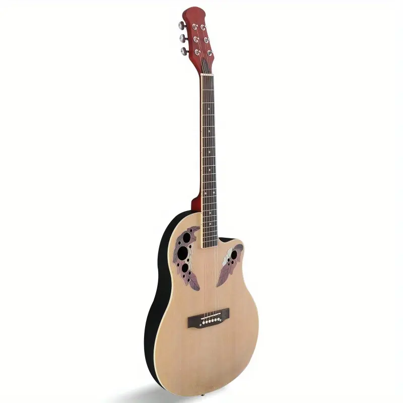 41-in Cutaway Round Back Classical Acoustic Guitar - Spruce Top, Grape Soundhole, Burlywood Finish, Ideal for Guitars Enthusiasts, Acoustic Guitars