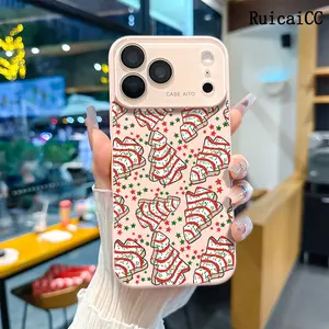 Customized TPU Christmas Tree Snack Cakes Phone Case for iPhone 17 Pro Max, 16, 15 Plus, 14, 13, 12 Series - Full Camera Lens Protection, Shockproof, Drop-Resistant, Durable Case for Teens & Adults
