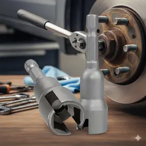 65mm Hex Shaft Flange Socket Wrench Set, Power Wing Nut Removal Tool, Universal Sockets for Home Repair, Auto Maintenance & Mechanical Work. Industrial Grade Durable Alloy Steel, Quick Change Sockets for Outdoor Jobs.