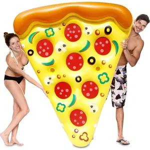 Giant Inflatable Pizza Slice Pool Float, Fun Pool Floaties, Swim Party Toy, Summer Pool Raft (1 Pack), Extra Large with Cup Holders