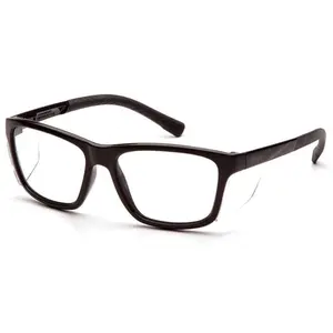 Pyramex Conaire Safety Glasses with Black Frame and Clear Lens