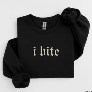 Gothic I Bite Sweatshirt, Funny Girls Crewneck