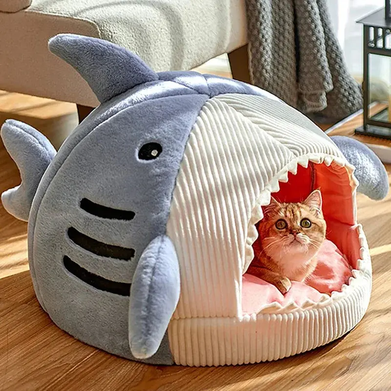 Shark Pet Tent Bed – Cozy Nest for Cats, Kittens & Small Dogs