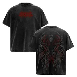 Berserk Pump Cover T-Shirt – Vintage Washed Oversized Gym Streetwear Tee, Heavy Cotton Fitness Top, Dark Aesthetic Unisex Apparel, Soft Loose Fit for Workout & Training washed cotton t-shirt