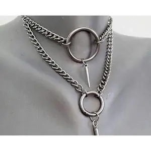 Titanium steel hip hop rivet Necklace men's fashion accessories ins love sweater chain bone chain men's and women's universal