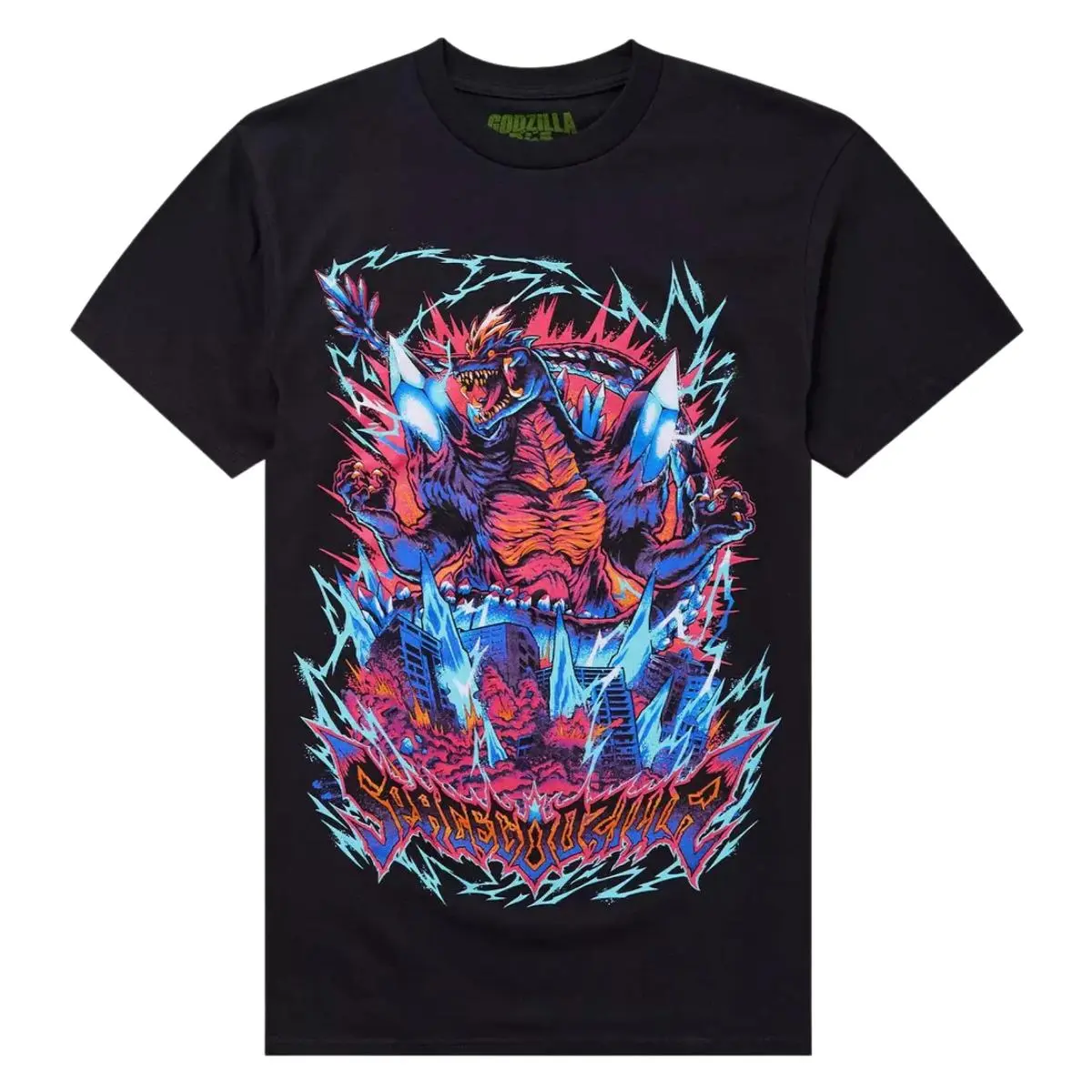 Men's Space Godzilla Lightning Print T-Shirt, Breathable Comfortable Cotton Top for Easy Coordination