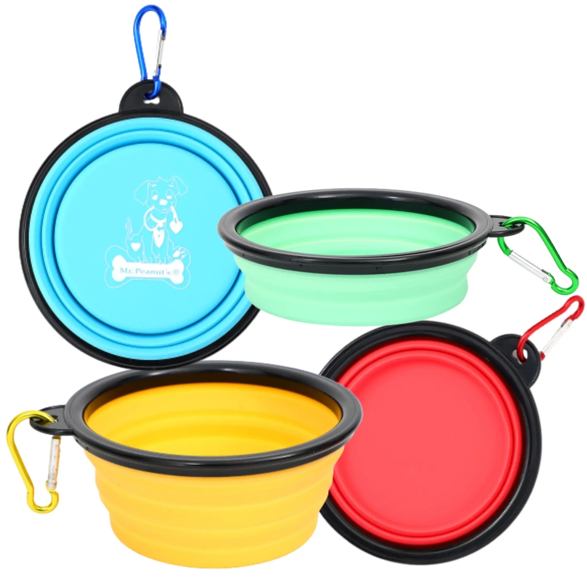 Collapsible Silicone Travel Bowl - 12oz Sturdy Single Color BPA-Free Round Camp Kitchen Bowl, 0.5" Wide, 2" Height, 3.5" Bottom Diameter, Easy To Clean, Convenient for Camping & Hiking Use, Single Color Bowl - 12Oz