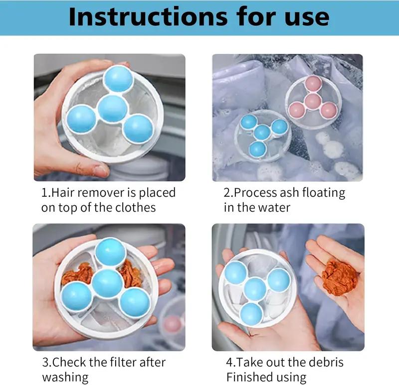 machine hair filter ball  Color Pet Hair Lint Catcher Laundry Balls Floating Washing Machine Filter Detergent Booster Earthy Fragrance Versatile Cleaning for Clothes 3 Pack