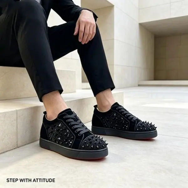 Luxury Style Rhinestone Studded Sneakers for Men