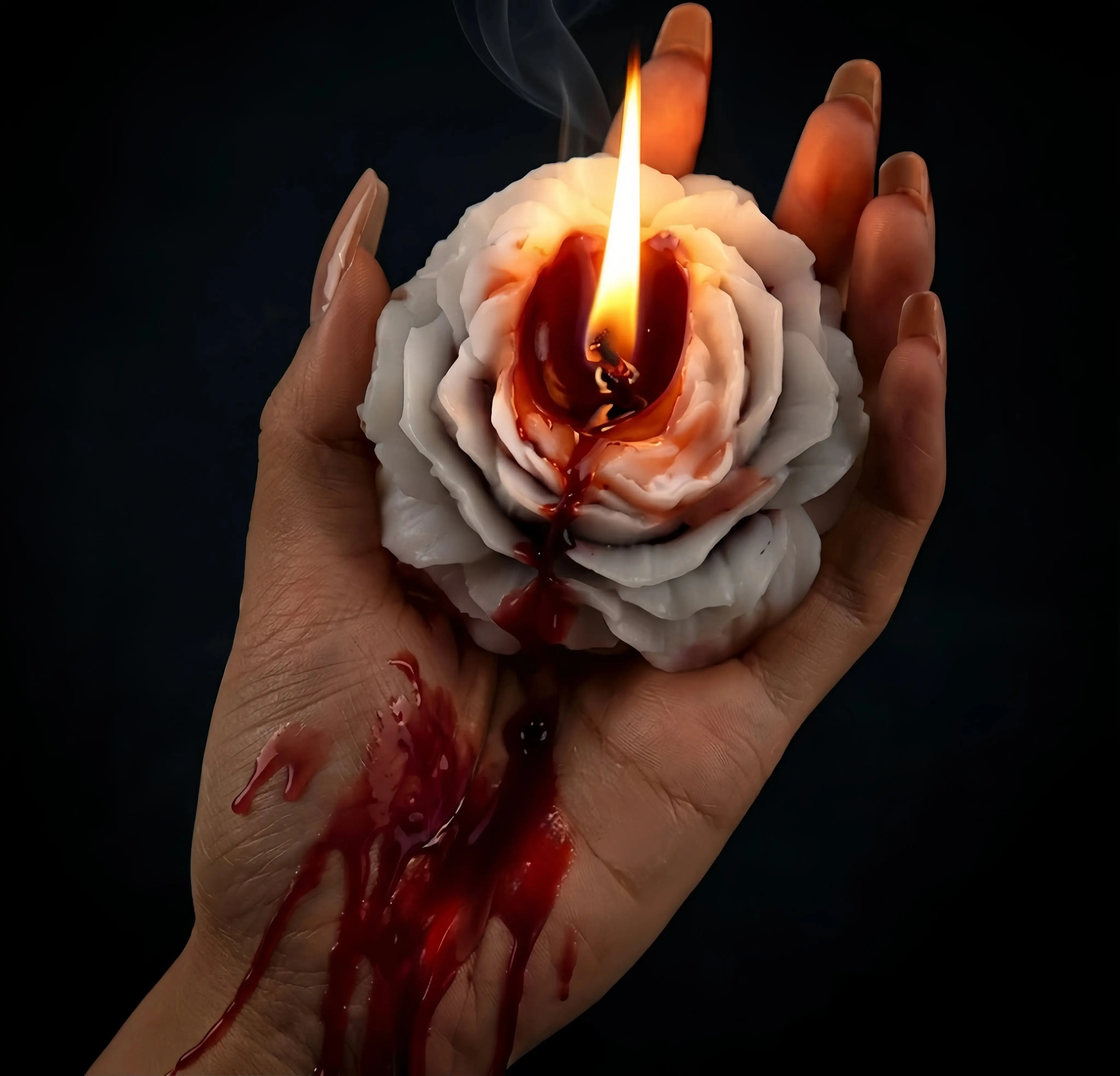 [Wildry] Molten Heart Core Peony Aromatic Candle, Home Decor Home Supplies, Peelable Sensory Drip, Non-Toxic Skin-Safe Low Temp Wax, for Daily Evening Intimate Massages & Beauty SPA