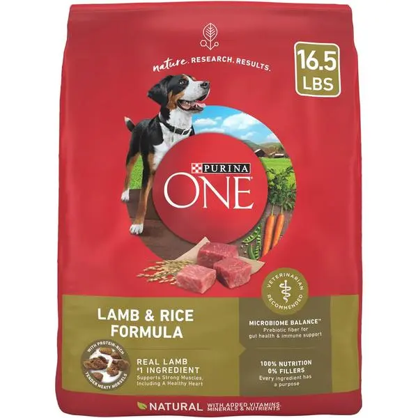 Purina ONE Dry Dog Food Lamb and Rice Formula - 16.5 lb. Bag