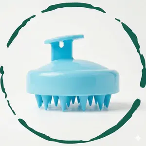 HSilicone Hair Scalp Massager Brush, Gentle Exfoliating Shampoo Brush & Head Scrubber for All Hair Types, Travel Size