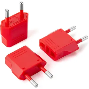 - European Travel Plug Adapter, 3 Pack, Vibrant Red, European Plug Adapter,  to  Plug Adapter, Adapter for  Plug,  to EU Plug Adapter, Travel Adapter , Plug Adapter