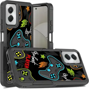 for Motorola Moto G Power, The Best Player Video Game Pattern Shock-Absorption Hard PC and Inner Silicone Hybrid Dual Layer Armor Defender Case (Moto G Power 5G 2024) Black
