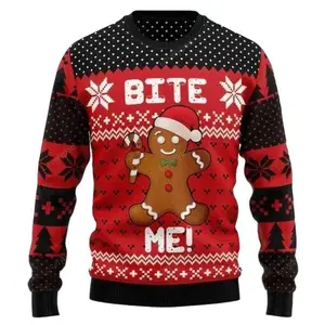 Ginger man Bite Me Ugly Christmas Sweater for men, Gingerbread Christmas sweatshirt, Ugly Sweater Christmas Gift