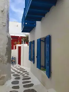 Framed 18x24 Canvas Photo print of the beautiful city of Mykonos/Greece by Jen