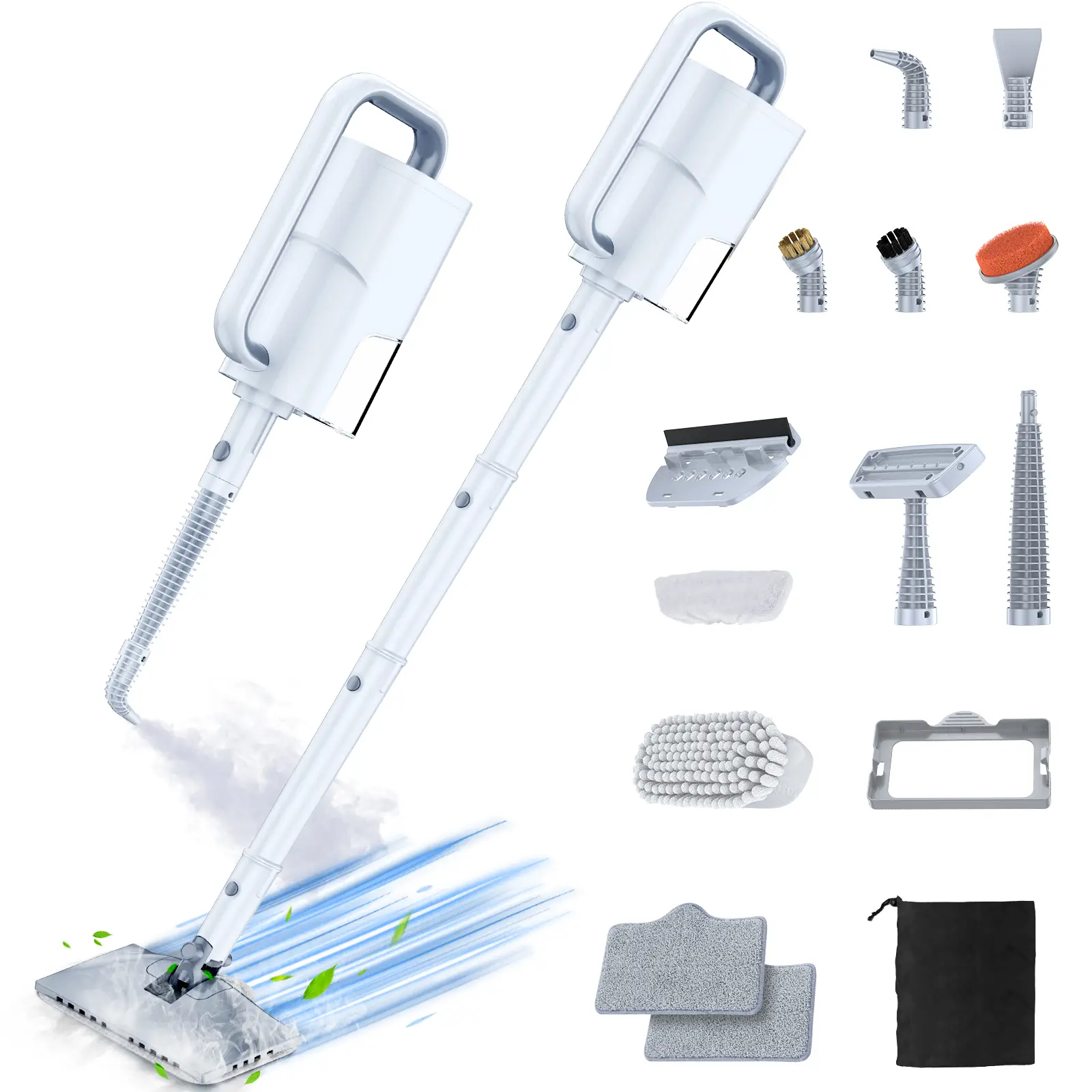 Steam Mop Cleaner 10-in-1 Multi-purpose with Detachable Duty Handheld Multifunction Steamer Electric Mop Flip-Down For Carpet, Floor,washable pad