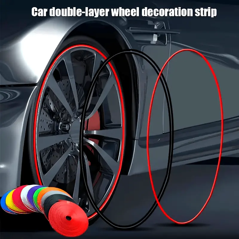 4pcs 76.77" Car Wheel Hub Decorative Trim - Anti-Scratch & Tire Protection Strips, Soft Rubber Collision Guard
