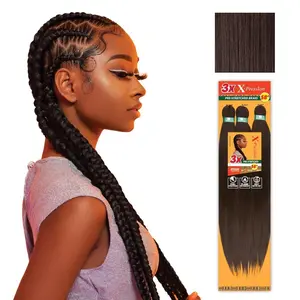 X-pression prestretched braiding hair - 3x braid 58 inch all kanekalon flame retardant synthetic braid for box braids and twists (1 pack, 4 MEDBROWN)