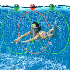 Underwater Swim Ring Diving Floating Toy, 3 Counts/set Inflatable Pool Floaters Summer Swimming Pool Training Ring, Outdoor Swimming Toy
