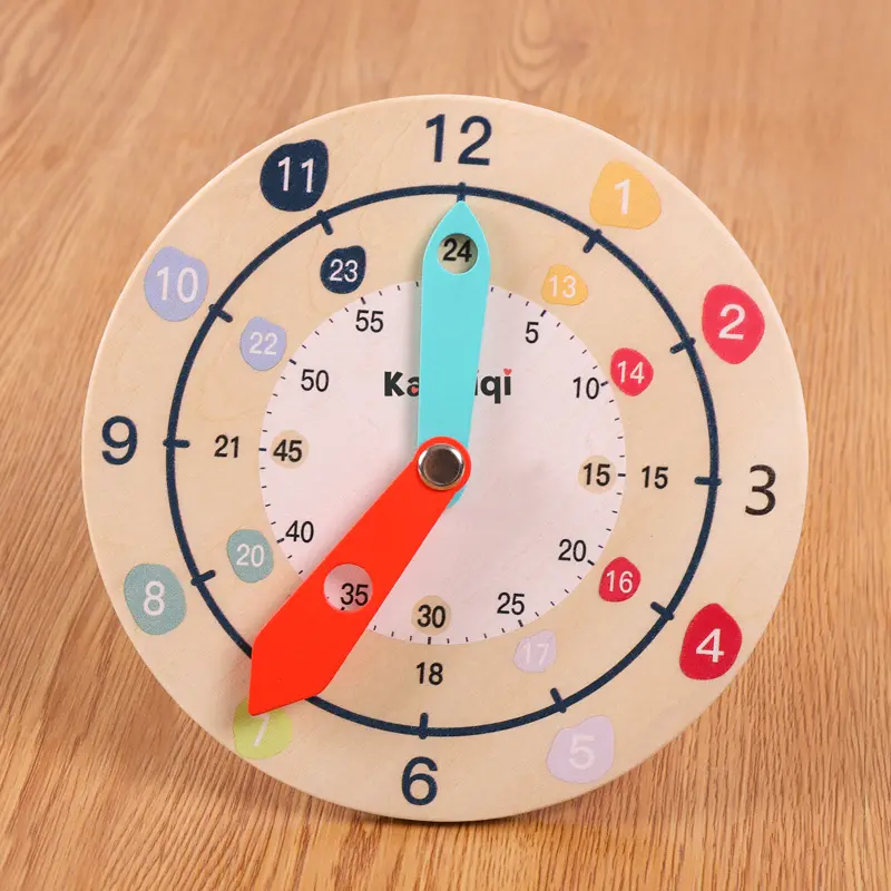 Clock Teaching Aid for First and Second Grade Pupils, Early Educational Toy for Children to Learn and Recognize Time