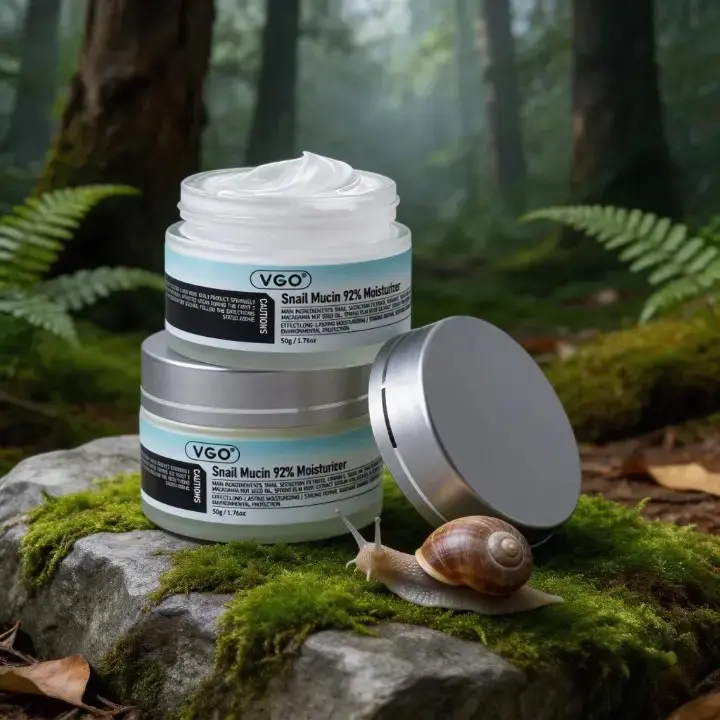 VGO Snail Mucin Lightweight Facial Cream - Hydrating, Moisture-Boosting Daily & Evening Skincare for Smooth Skin, Dry, Liquid