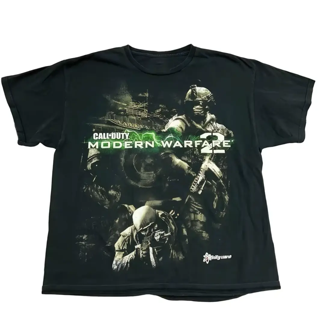 Modern Warfare 2 T-Shirt, COD Game Tee, Gifts Shirt, Unisex Vintage Graphic Tees Gothic Grunge Y2k Emo Scene Amity Affliction Style Clothes Men Women Streetwear