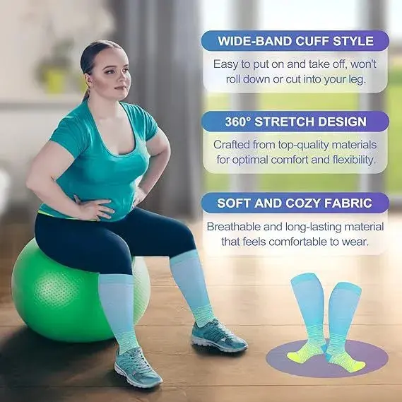 MhzyCaus Plus Size Compression Socks – High Elastic Support for Big Calves, Quick-Dry Breathable Nylon, Anti-Slip & Anti-Friction for Running & Fitness MhzyCaus Plus Size Compression Socks – High Elastic Support for Big Calves, Quick-Dry Breathable Nylon, Anti-Slip & Anti-Friction for Running & Fitness