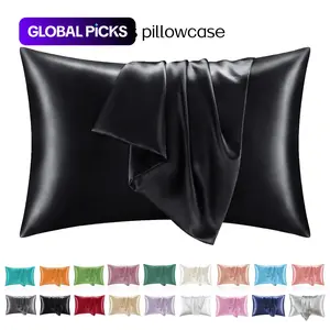 Solid Color Satin Pillowcase, Modern Simple Pillowcase Without Filler, Soft Comfortable Pillow Cover, Skin-Friendly with Envelope Closure, Bedding Supplies for Home & Dormitory, Cool Bedroom, Bedroom Accessories, Silky Satin Bedding #GLOBAL PICKS